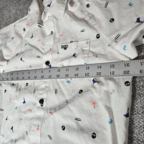Hurley Shirt Short Sleeve Button Down Boys Small (8-10) Beach Print EUC - Picture 4 of 7