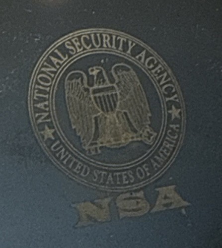 NSA National Security Agency 2.75" x 2" Oval PILL BOX Compact Hinged Silver USED - Picture 8 of 15