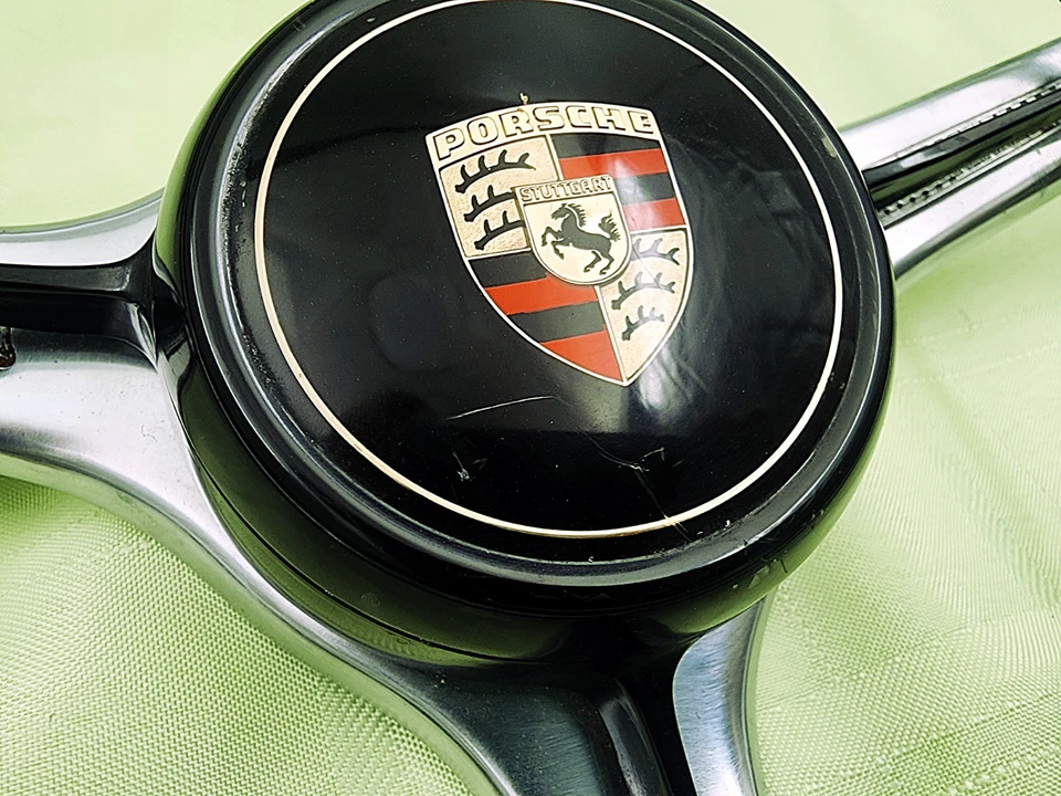 1963-1964 1965 Porsche 356 B T6 356C SC руль с роскошным хромированным рупорным кольцом - Изображение 4 из 4