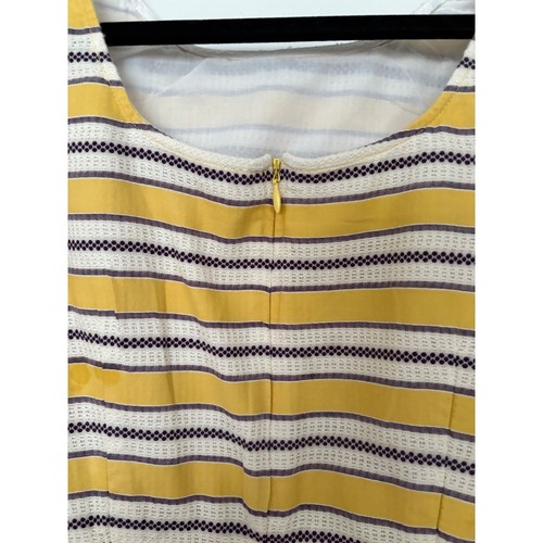 Boden UK 12 US 8 Yellow Striped Sleeveless Dress Casual Career - Picture 6 of 7