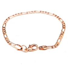 Pure Copper Bracelet Figaro Link Solid Chain Arthritis Relief Healing Energy