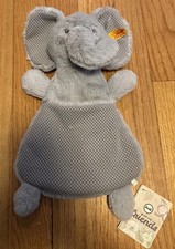 Steiff Ella Elephant 12" Plush Soft Cuddly Friends Handmade Stuffed Pouch NEW