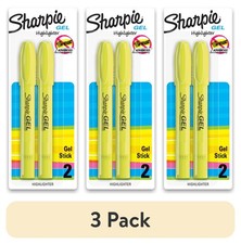 (3 pack) Sharpie Gel Highlighters, Bullet Tip, Fluorescent Yellow, 2 Count