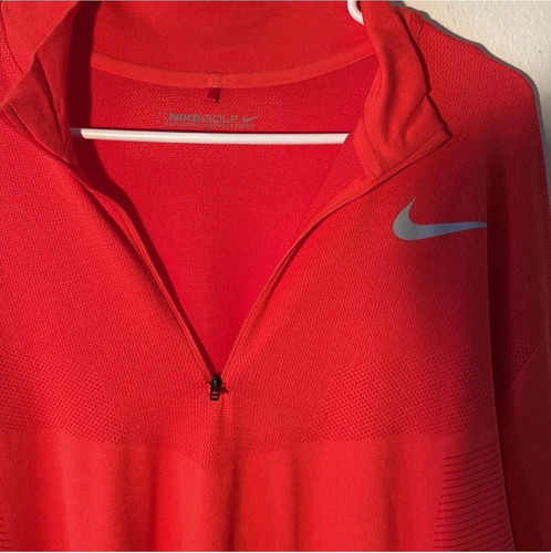 Nike Golf Therma Mock Neck 1/4 Zip Long Sleeve Shirt Men's Size XL Orange - Picture 2 of 6