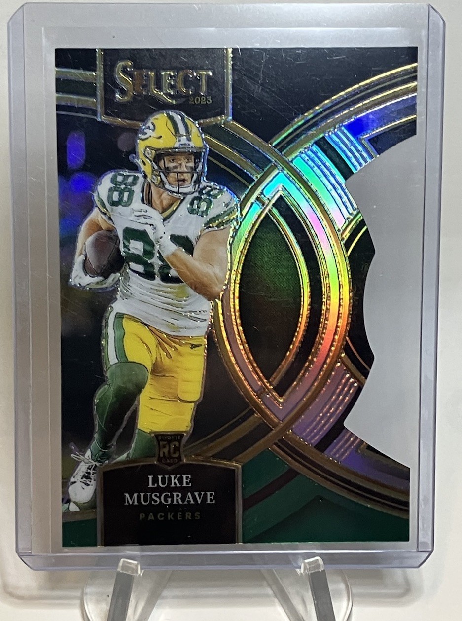 2023 Panini Select Premier Level #166 Luke Musgrave Black & Green Prizm Die-Cut