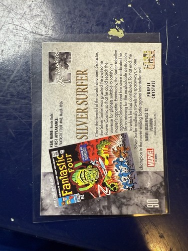 2024 Marvel Masterpieces ‘92 Platinum Purple Crystals #90 Silver Surfer - Picture 5 of 5