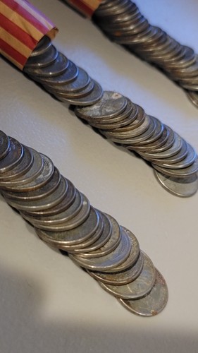 1943 Steel Wheat Cent Roll 50 Coins P/D/S Mixed Mints Unsearched Steel Pennies - Picture 1 of 4