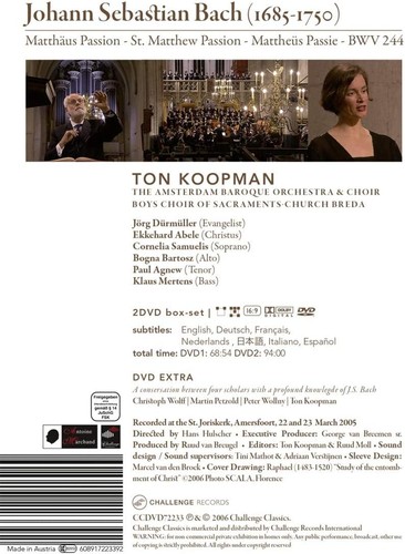 Bach: Matthaus Passion (Ton Koopman) (DVD) Jorg Durmuller Ekkehard Abele - Picture 2 of 2