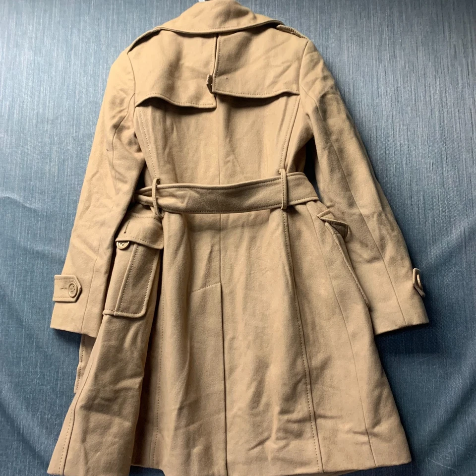 Gabardina para mujer Kenneth Cole Reaction talla 4P beige tostado mezcla de lana Foto 4 de 4