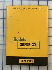 Box of Kodak 4x5 Super- XX Film Pack unopened 12 sheets exp APR 1955