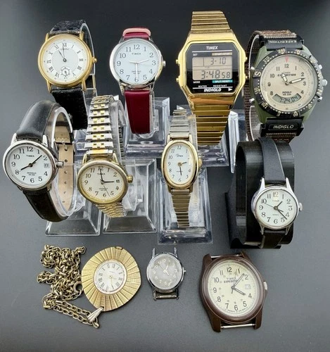 Vintage Timex 11 Mens & Women’s Watch Lot For Parts Or Repair-As Is- UNTESTED