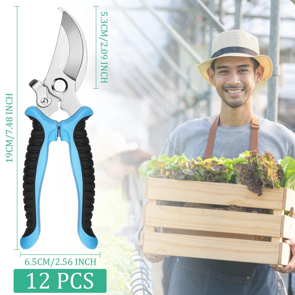 12 Pcs Pruning Shears Bulk for Gardening Flower Shears, Floral Scissors 7.5 I... - Image 2 of 4