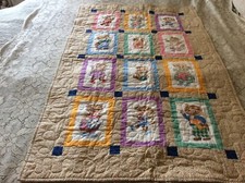 Handmade Puppy Dog And Kitty Cat Baby-Child Quilt 36" X 56" Signed