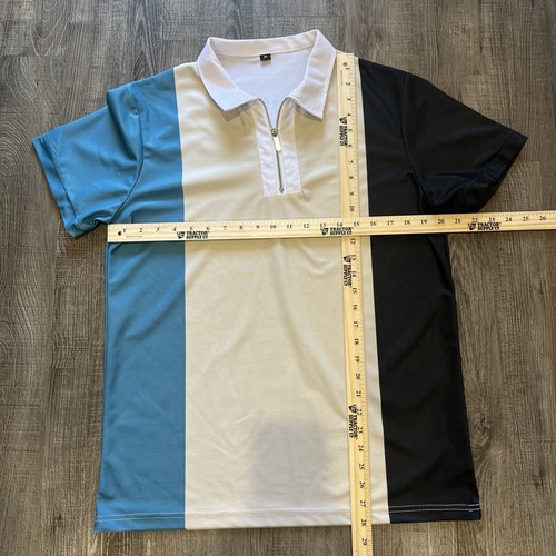 Cotton/polyester Men’s Zip Collar Shirt/polo Medium - Picture 4 of 5