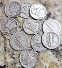 HIGH GRADE 1944-D Mercury Silver Dimes - Lot of 10 each G-VG Condition