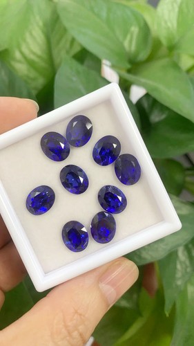 Lab Grown Sapphire Loose Gemstone for Jewelry Making Oval Shape AGL Certificate - Picture 24 of 25