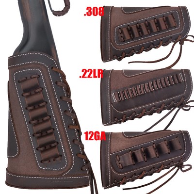 Wayne's Dog Shotgun Rifle Shell Holder Buttstock Leather Cover .30-30 .45-70 .22