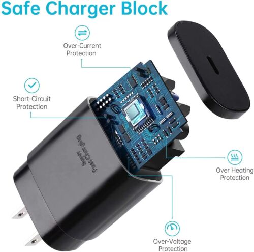 25W Type C USB-C Super Fast Wall PD Charger Block For Samsung Galaxy S20 S21 Lot - Picture 10 of 12