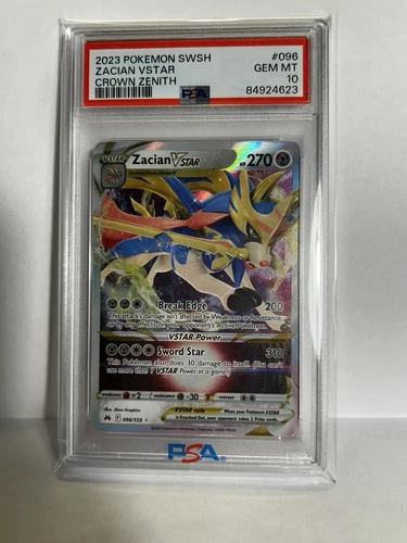 Psa 10 Pokémon TCG Zacian VSTAR Crown Zenith 096/159 Holo Ultra Rare