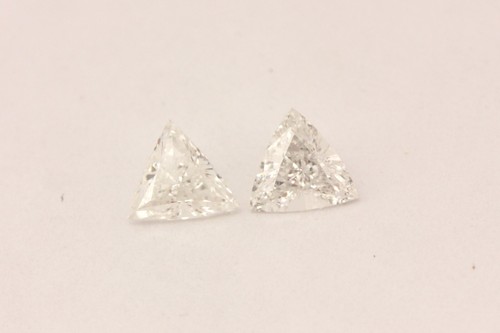 natural diamond matched pair loose triangle brilliant 0.51ctw E SI1 new - Picture 2 of 5