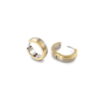 Boccia Damenschmuck Ohrstecker Creole 0539-02 Reintitan Teil-Goldplattie Ø 16Mm