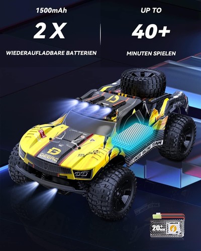 DEERC 9201E 1:10 Ferngesteuertes Auto 48km/h High Speed 4WD RTR Monster Crawler - Bild 6 von 7