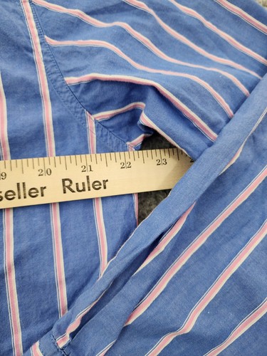 American Eagle Shirt Mens Medium Blue Striped Long Sleeve Button Up Cotton - Picture 9 of 11