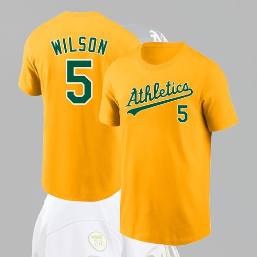 SALE OFF - Jacob Wilson #5 Oakland Athletics 2025 Name & Number Fast Ship - Picture 10 of 11