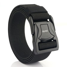 Fashion Men Stretch Belt Tough Anti-rust Metal Quick Release Buckle Elastic Belt