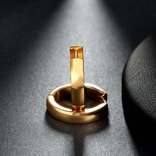 Klapp Creolen Rund 20 mm Edelstahl Damen Herren Ohrringe Kreolen Unisex - Bild 10 von 13