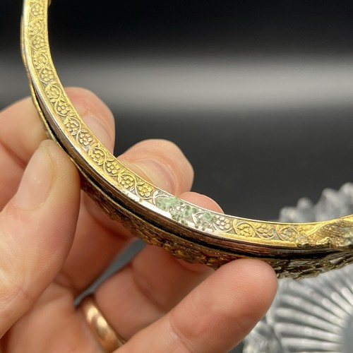 Hollywood Regency Ormolu Gold Gilt Footed Heavy Glass VTG Ashtray Dish MCM - Picture 10 of 13