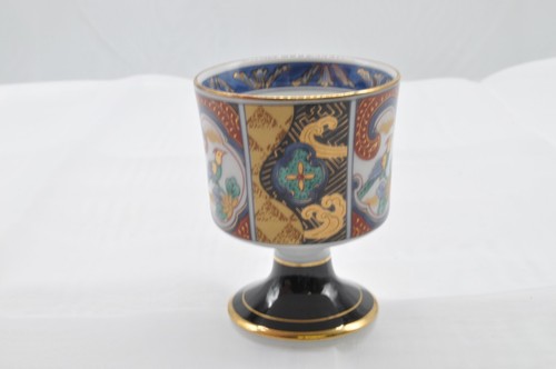 Sake de cerámica japonesa Ochoko 1 taza vintage tradicional patas altas Phoenix - Imagen 3 de 12