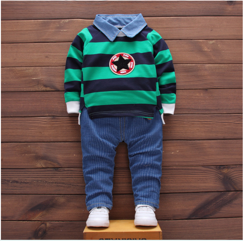 Toddler Boy 2/3 PCs Outfit Tracksuits Set Sport Casual Size 0-3 Years top+Jeans - Picture 10 of 38