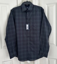Hart Schaffner Marx Long Sleeve Plaid Sportshirt, Size-M