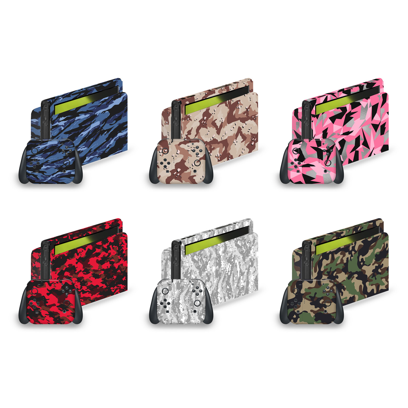 HEAD CASE DESIGNS CAMOUFLAGE VINYL SKIN DECAL FOR NINTENDO SWITCH OLED BUNDLE