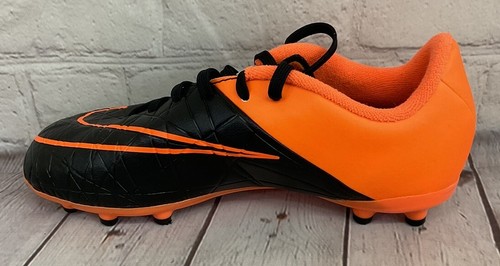Nike JR Hypervenom Phelon II TC FG Soccer Cleats Color Black Orange US Size 3Y - Picture 7 of 8