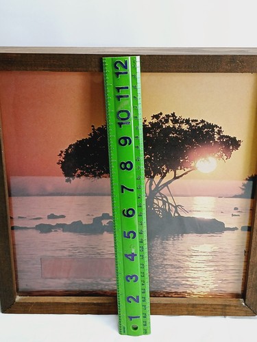 1980's Sexton Tree / Water Digital Wall Clock #388x = Works=Glass/Wood Frame - Picture 14 of 15