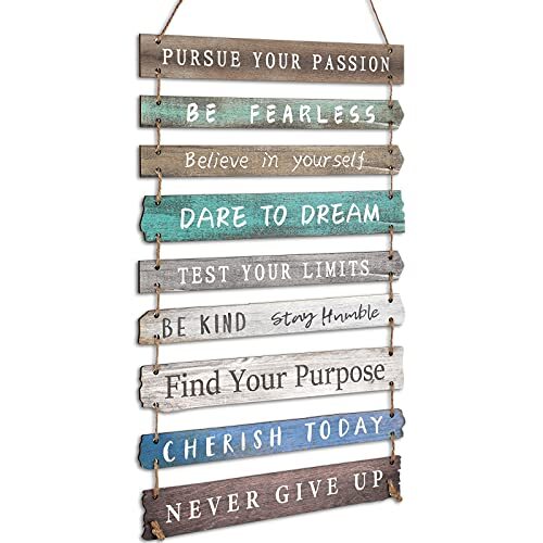  Rustic Wall Hanging Plaque Sign Inspirational Wall Art for Your Home Green - Bild 1 von 8