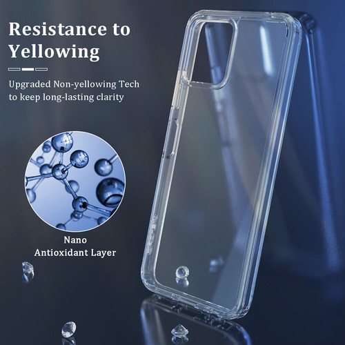 For T-Mobile Revvl 6x 5G - Premium Hard Rubber Clear Black Slim Skin Case Cover - Picture 8 of 16