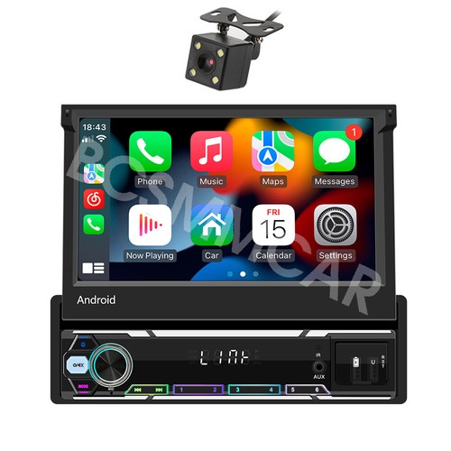 Single Din Car Stereo Radio MP5 Player 7in Bluetooth GPS Navi WiFi Android Auto - Picture 1 of 24