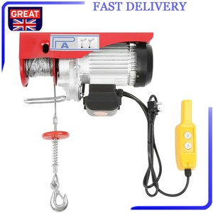 100//200kg Electric Cable Hoist Lifting Wire Hanging Crane UK Plug 220V 450W