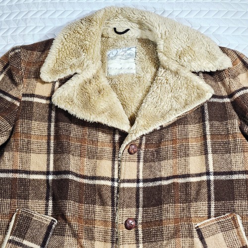 Vintage Onkaparinga Wool Coat M/L Made in Australia Shearling Lined 60s Overcoat - Picture 2 of 14