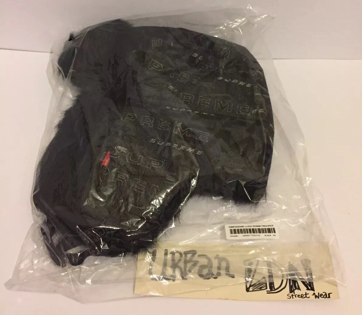 Chapeau de soldat en denim logo Supreme Dimensions NOIR