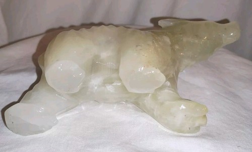 MARMOR EISBÄR FIGUR * L 19,0 CM * SCHWERE STEINFIGUR * TOP ZUSTAND - Bild 9 von 11