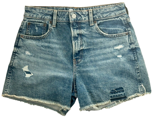 Gap Teen Girls 18 High Rise Denim Shorts Raw Hem Medium Wash EINMAL GETRAGEN