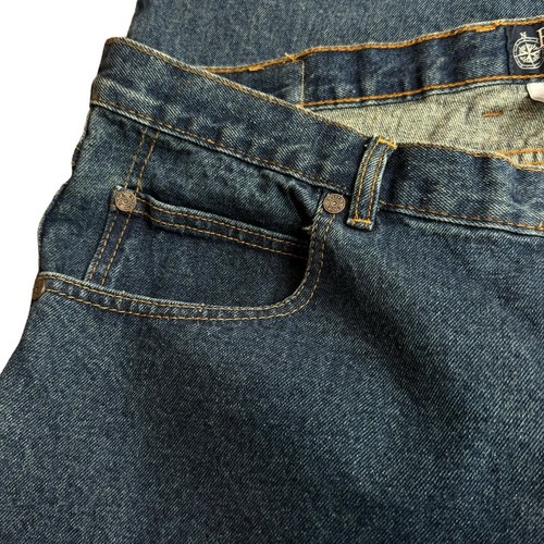 Pantalones de mezclilla rectos Boca Classics para hombre calce relajado 38x30 azul lavado medio nuevos sin etiquetas - Imagen 9 de 17