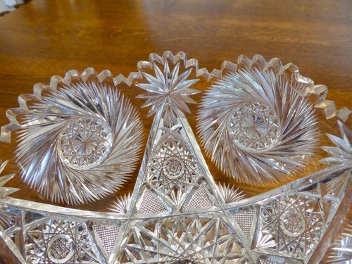 Vintage American Brilliant Period Cut Crystal Salad or Fruit Bowl - Picture 9 of 12