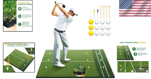 Rolitwils Golf Schlagmatte, verbesserte 5 x 4 Fuß Dual Turf Übungsmatte Outdoor &... - Bild 2 von 9