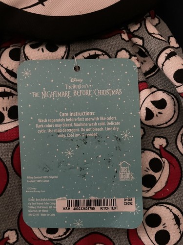 Disney Jack Skellington Hanging Kitchen Towel Nightmare Before Christmas NWT - Picture 6 of 6