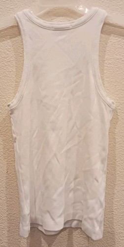 AGOLDE Ribbed White Sleeveless Tank Top USA Made Womens Size Medium - Picture 2 of 3